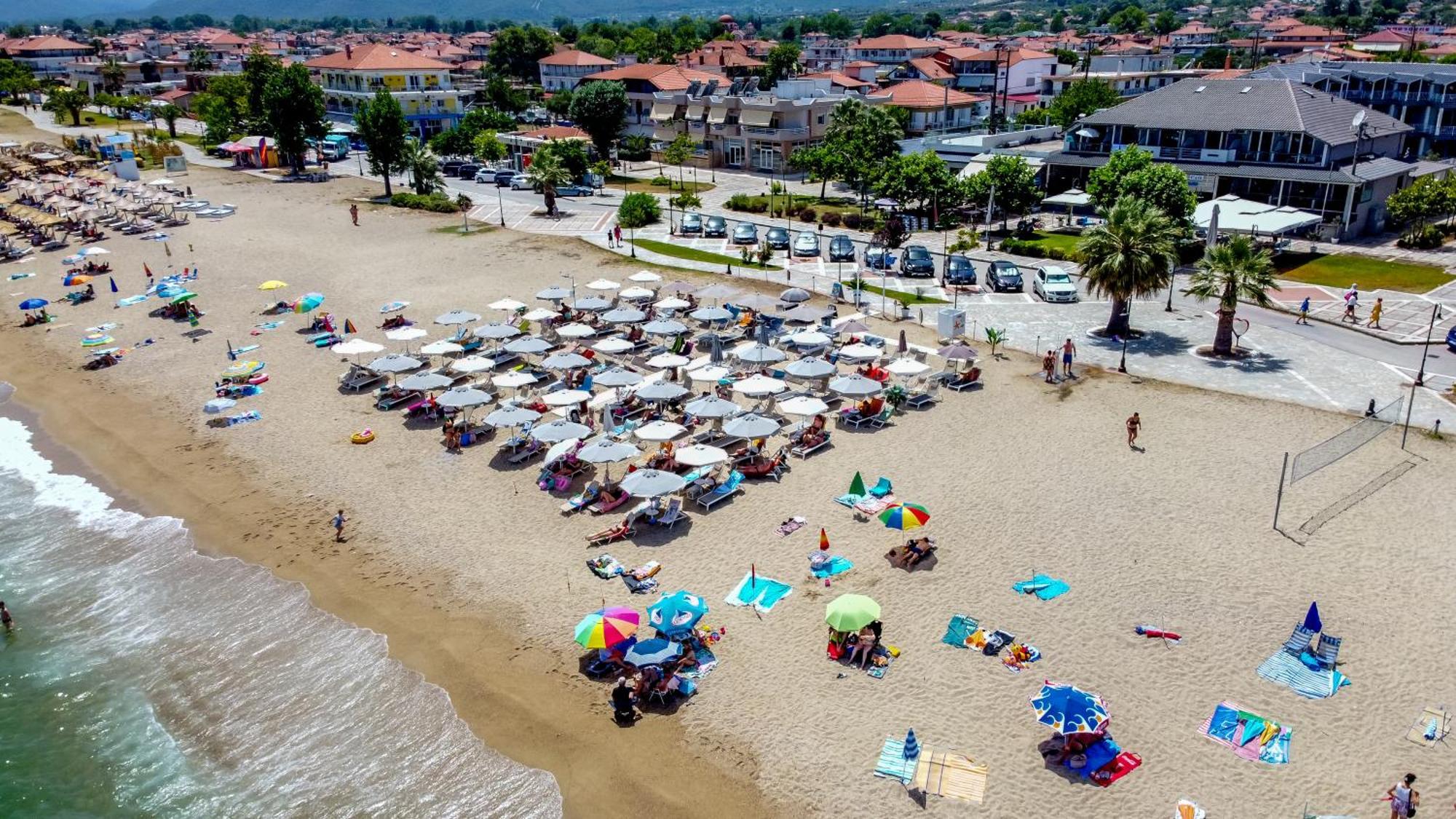 Amalia Mare Sea View Apartment Nea Vrasna Bagian luar foto
